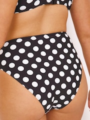 Figleaves Tailor Klassische, gepunktete Bikinihose, Schwarz - Bild 2 von 4