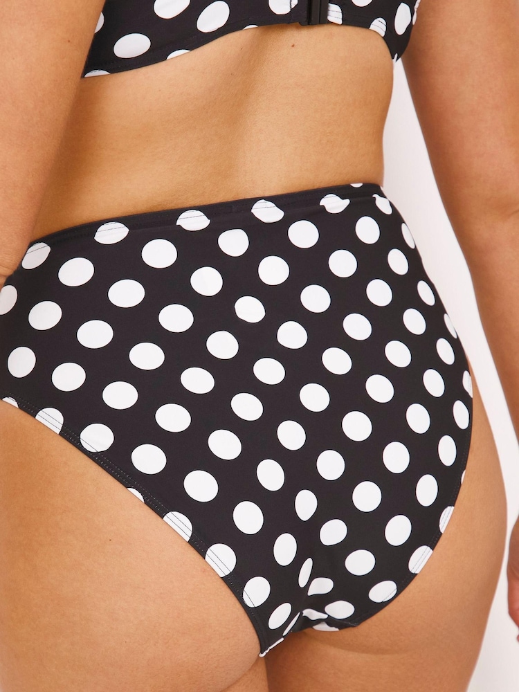 Figleaves Tailor Klassische, gepunktete Bikinihose, Schwarz - Bild 2 von 4