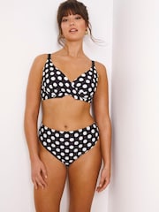 Figleaves Tailor Klassische, gepunktete Bikinihose, Schwarz - Bild 3 von 4