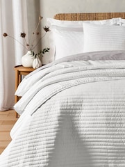 Bianca White Quilted Lines Bedspread - Image 1 of 3