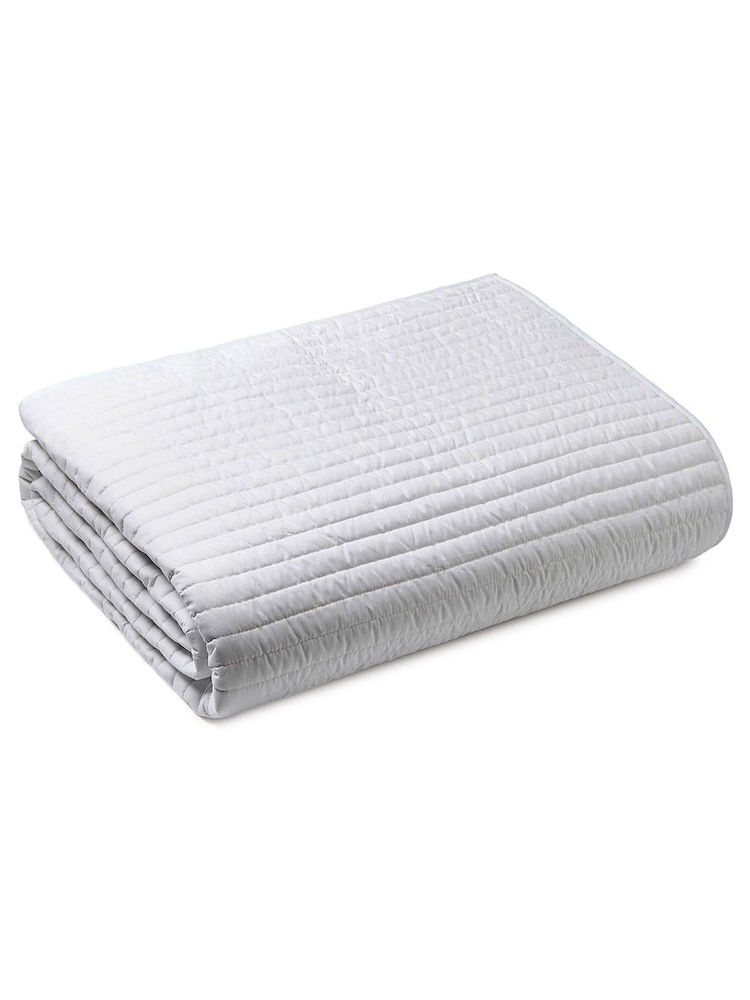Bianca White Quilted Lines Bedspread - Image 3 of 3