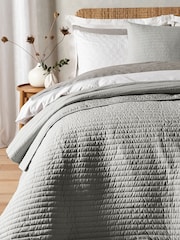 Bianca Silver Quilted Lines Bedspread - Image 1 of 3