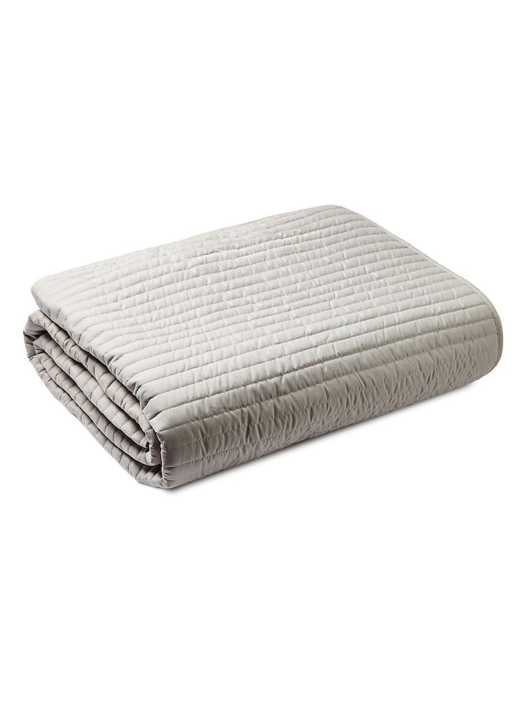 Bianca Silver Quilted Lines Bedspread - Image 3 of 3
