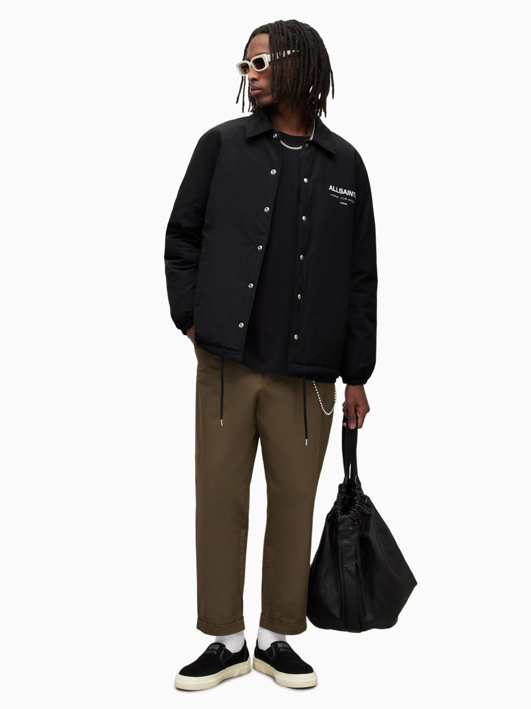 Buy AllSaints Black Underground Coach Jacket from Next USA