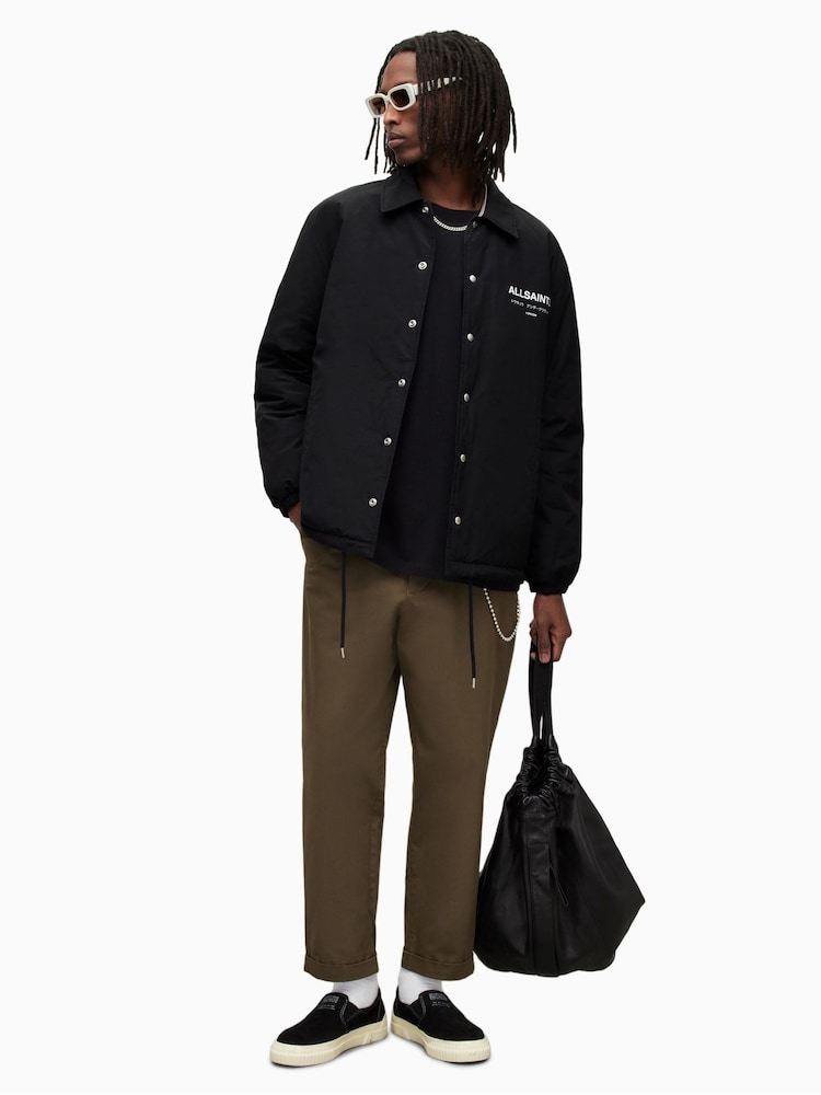 AllSaints Black Underground Coach Jacket - Image 4 of 9