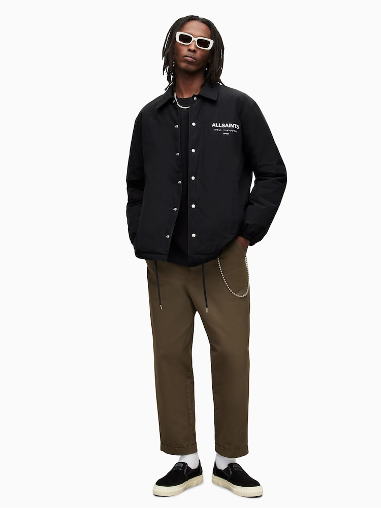 AllSaints Black Underground Coach Jacket - Image 6 of 9