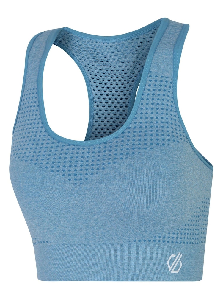 Dare 2b Medium Blue Don't Sweat It II Seamless Impact Sports Bra - Image 8 of 8