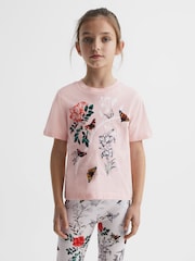 Reiss Pink Mahlia Printed Set - T-Shirt and Leggings - Image 3 of 9