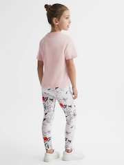 Reiss Pink Mahlia Printed Set - T-Shirt and Leggings - Image 5 of 9