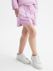 Reiss Lilac Honor 9-12 yrs Jersey Logo Shorts - Image 1 of 6