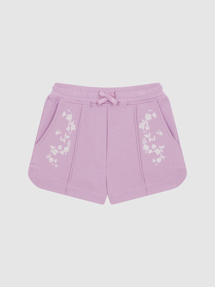 Reiss Lilac Honor 9-12 yrs Jersey Logo Shorts - Image 2 of 6