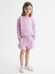 Reiss Lilac Honor 9-12 yrs Jersey Logo Shorts - Image 3 of 6