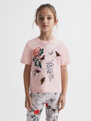Reiss Pink Mahlia 9-12 yrs Printed Set - T-Shirt and Leggings - Image 1 of 9