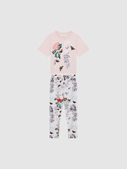 Reiss Pink Mahlia 9-12 yrs Printed Set - T-Shirt and Leggings - Image 2 of 9