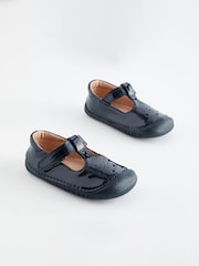 Navy Blue Patent Wide Fit (G) Crawler T-Bar Shoes - Image 1 of 5