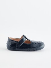 Navy Blue Patent Wide Fit (G) Crawler T-Bar Shoes - Image 2 of 5