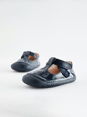 Navy Blue Patent Wide Fit (G) Crawler T-Bar Shoes - Image 3 of 5