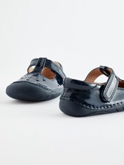 Navy Blue Patent Wide Fit (G) Crawler T-Bar Shoes - Image 5 of 5