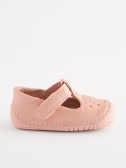 Pink Wide Fit (G) Crawler T-Bar Shoes - Image 1 of 5