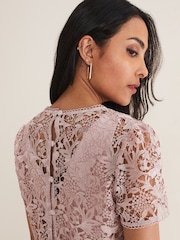 Phase Eight Pink Petite Isabella Lace Dress - Image 6 of 8