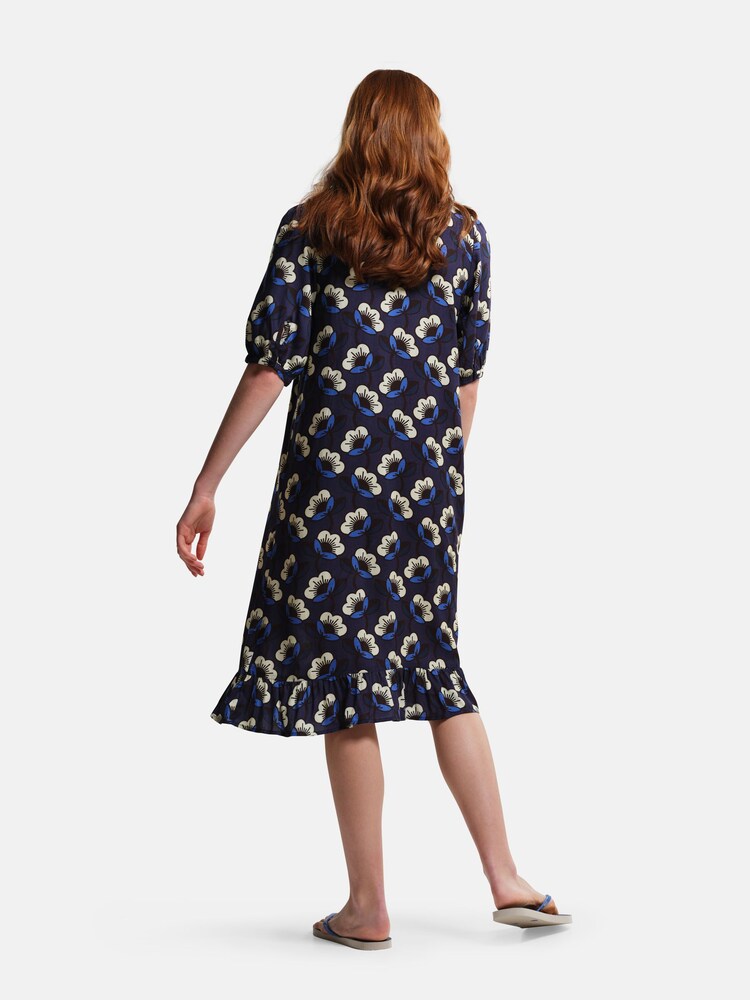 Bleu - robe mi-longue smockée Regatta Orla Kiely - Image 2 of 8