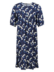 Bleu - robe mi-longue smockée Regatta Orla Kiely - Image 5 of 8