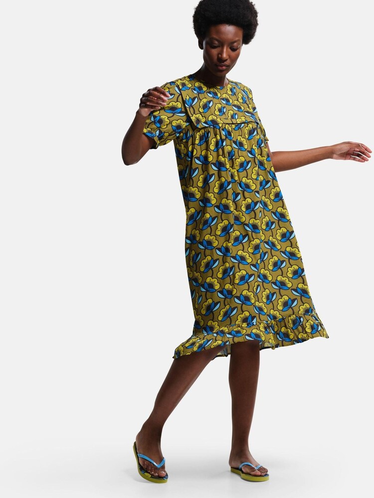 Vert - robe mi-longue smockée Regatta Orla Kiely - Image 6 of 12