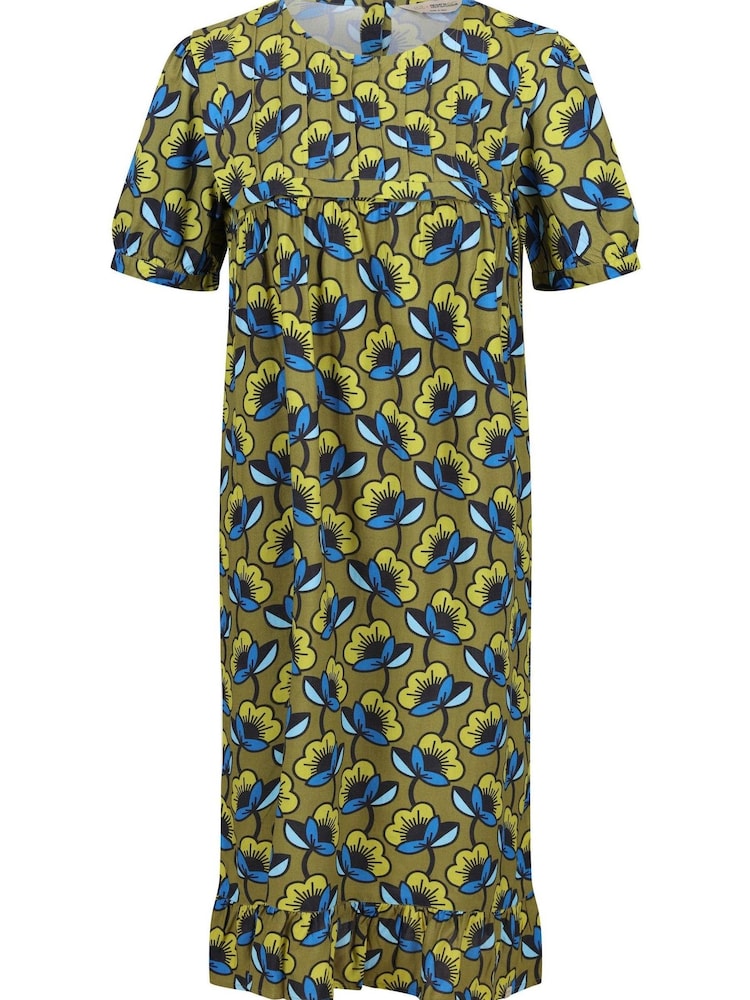 Vert - robe mi-longue smockée Regatta Orla Kiely - Image 9 of 12
