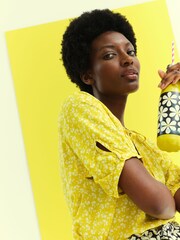 Gelb - Regatta Orla Kiely Bluse mit Bindeband am Ausschnitt - Bild 4 von 12