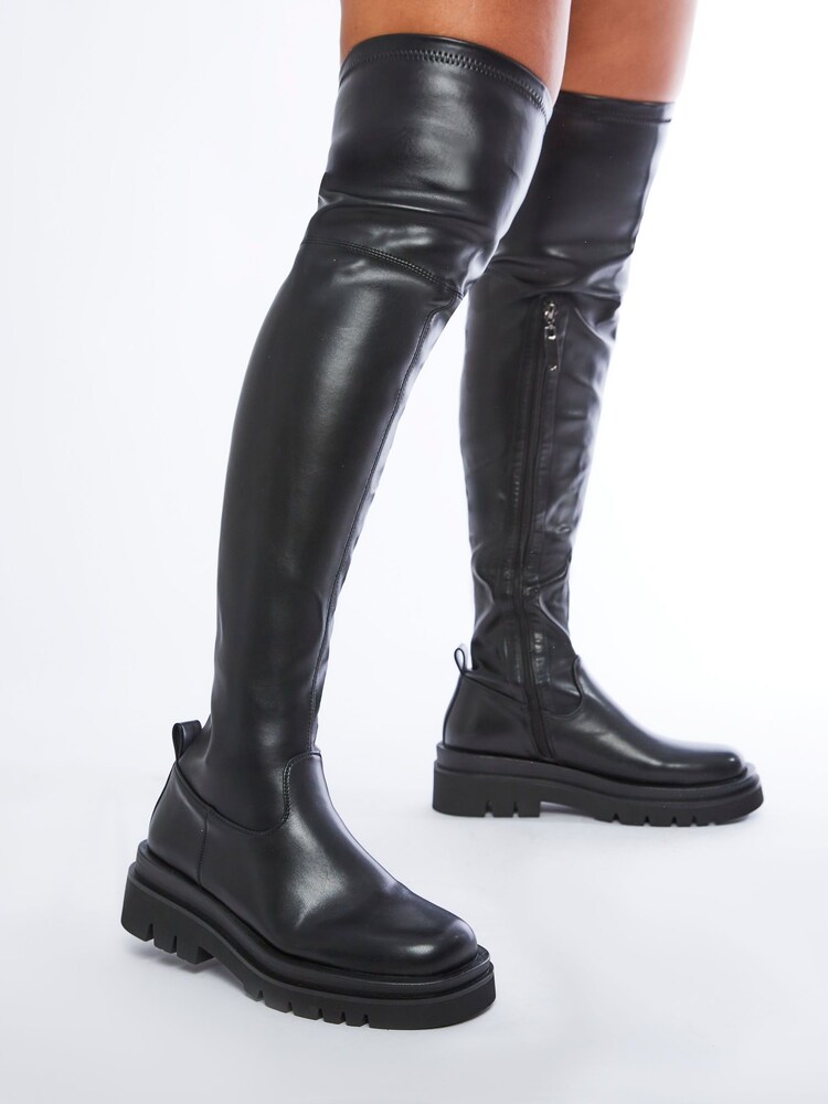 Moda In Pelle Henner Chunky Black Square Toe Casual Boots - Image 4 of 4