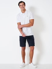 Синий - Crew Clothing Cotton Relaxed Fit Cargo Shorts - Изображение 2 из 5