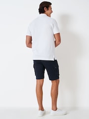 Синий - Crew Clothing Cotton Relaxed Fit Cargo Shorts - Изображение 3 из 5