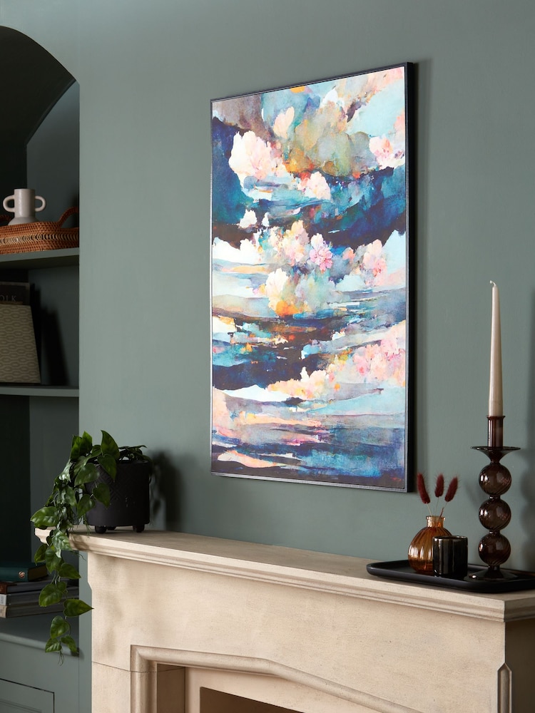 Blue Sky Abstract Framed Canvas Wall Art - Image 2 of 5