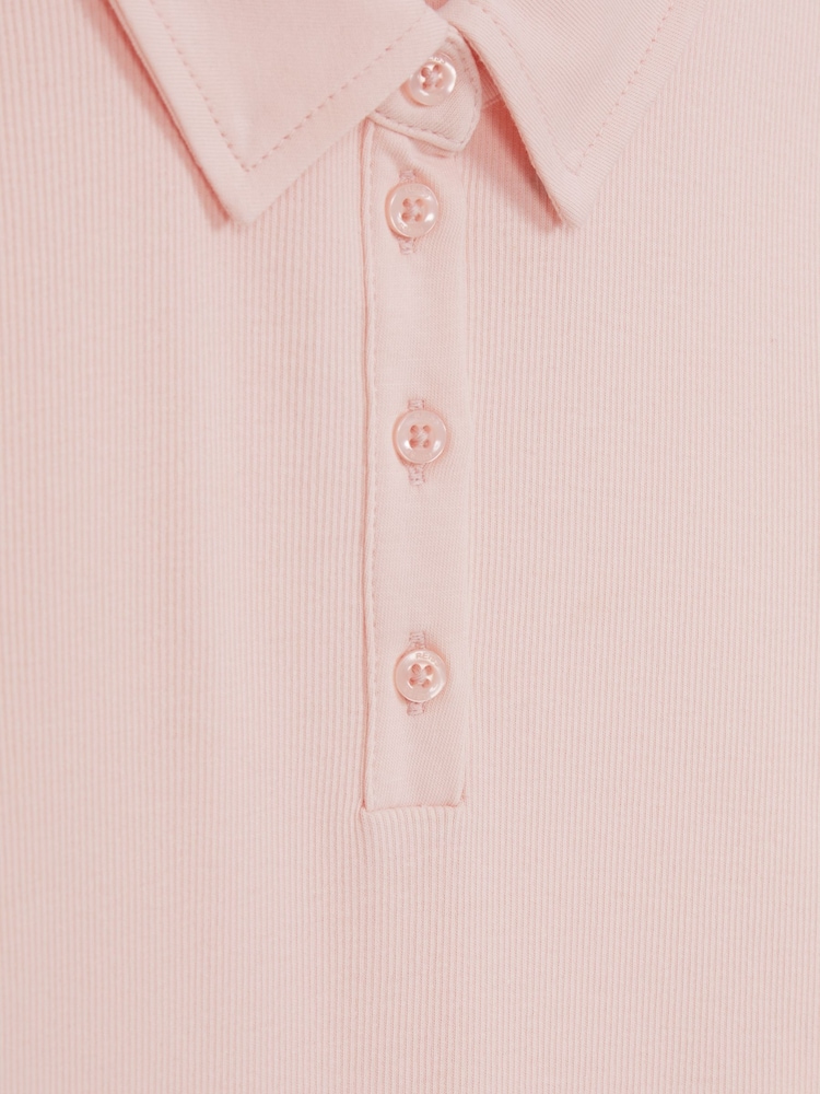 Reiss Pink Eva Senior Cropped Polo Shirt - Image 6 of 6
