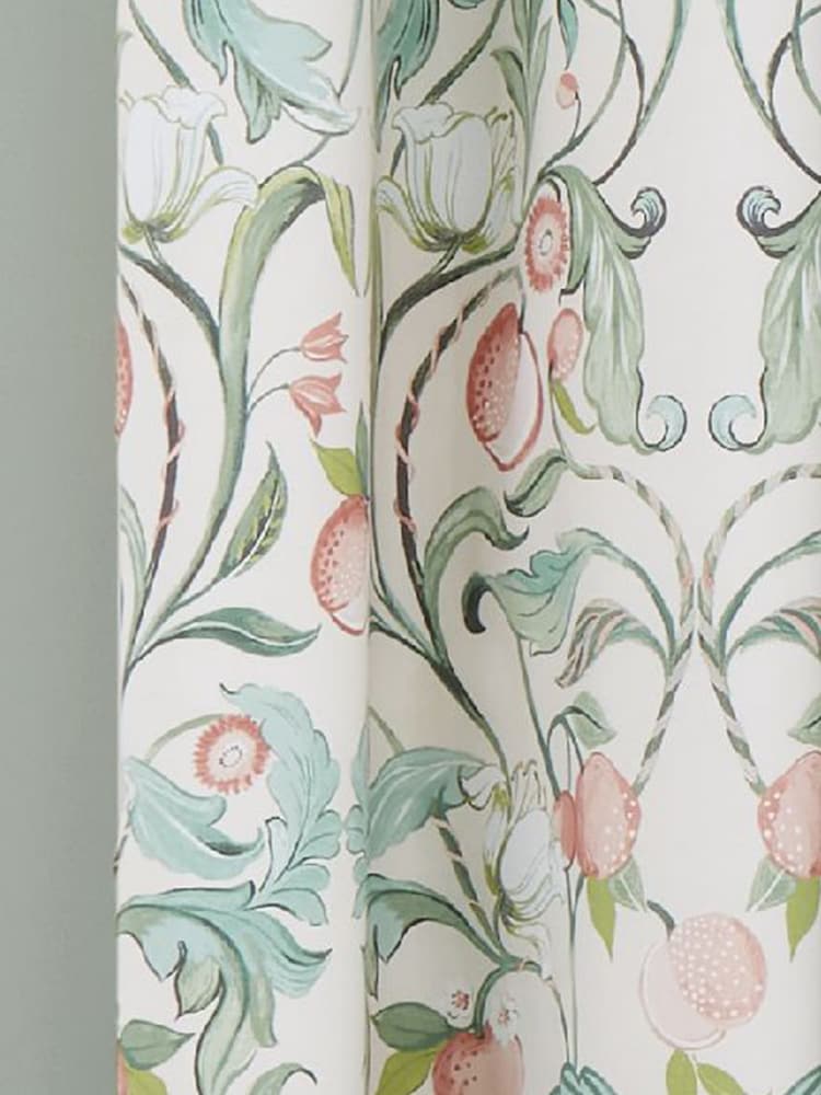 Catherine Lansfield Clarence Floral Lined Eyelet Eyelet Curtains - Image 3 of 3
