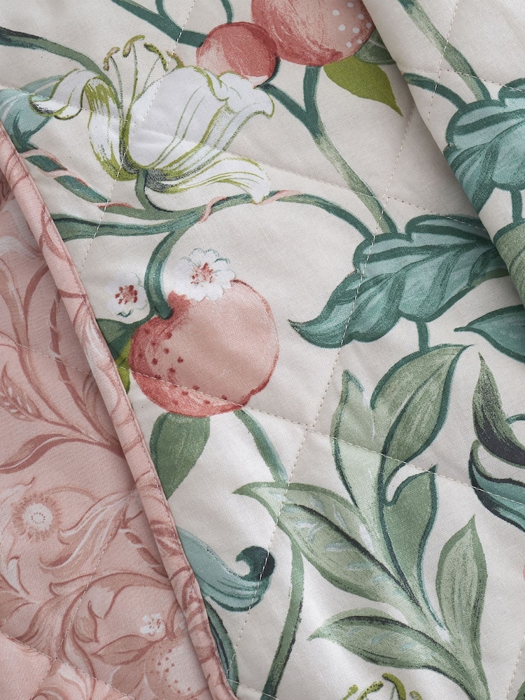Catherine Lansfield Natural Clarence Floral Quilted Throw - Image 2 of 3 Catherine Lansfield Natural Clarence Floral Quilted Throw - Image 2 of 3