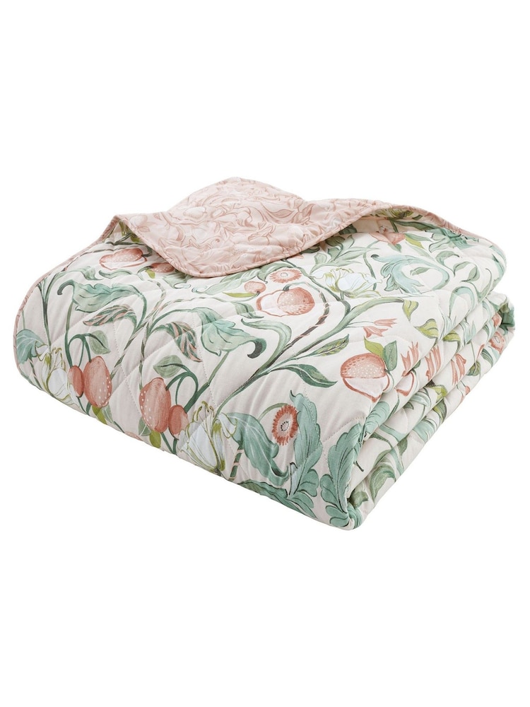 Catherine Lansfield Natural Clarence Floral Quilted Throw - Image 3 of 3 Catherine Lansfield Natural Clarence Floral Quilted Throw - Image 3 of 3