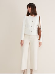 Phase Eight Cream Ripley Tweed Jacket - Image 3 of 8