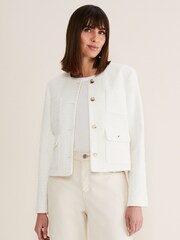 Phase Eight Cream Ripley Tweed Jacket - Image 4 of 8