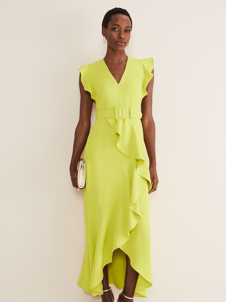 Phase Eight Yellow Phoebe Frill Maxi Dress - Image 1 of 6