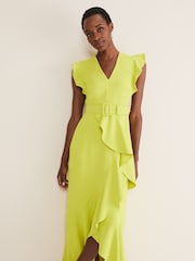 Phase Eight Yellow Phoebe Frill Maxi Dress - Image 3 of 6
