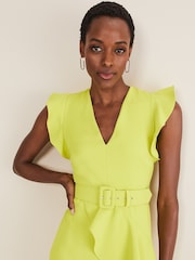 Phase Eight Yellow Phoebe Frill Maxi Dress - Image 4 of 6