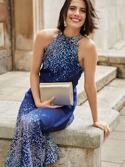 Phase Eight Blue Clea Print Midi Dress - Image 6 of 7