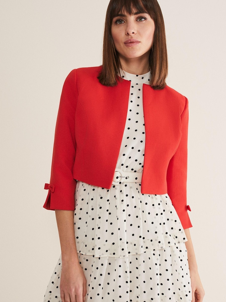 Phase Eight Red Zoele Bow Detail Jacket - Image 1 of 6