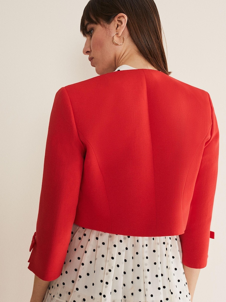 Phase Eight Red Zoele Bow Detail Jacket - Image 2 of 6
