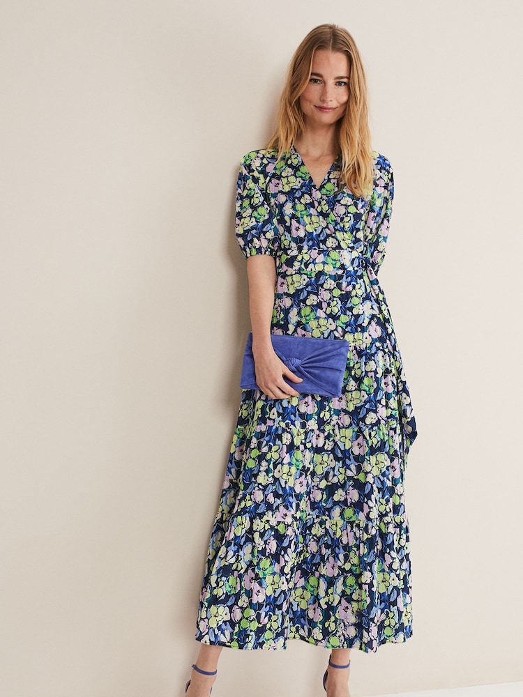 Phase Eight Blue Morven Floral Print Maxi Dress - Image 1 of 7 Phase Eight Blue Morven Floral Print Maxi Dress - Image 1 of 7