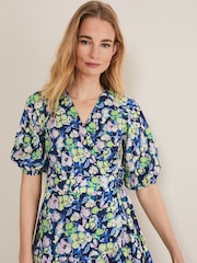 Phase Eight Blue Morven Floral Print Maxi Dress - Image 5 of 7