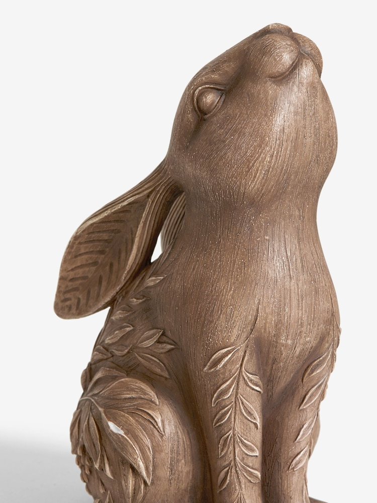 Brown Carved Hare Bookend Ornament - Image 2 of 4 Brown Carved Hare Bookend Ornament - Image 2 of 4