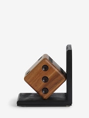 Black/Brown Bronx Wooden Dice Bookend - Image 2 of 4