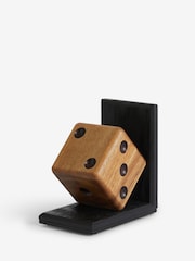 Black/Brown Bronx Wooden Dice Bookend - Image 3 of 4